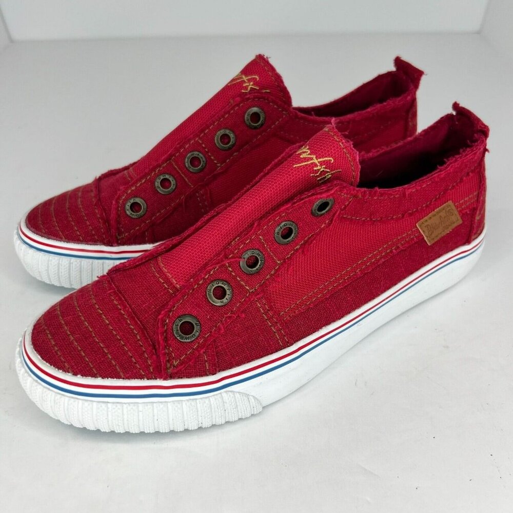 Blowfish Malibu Mens Red Lace Up Low Top Round Toe Solid Size 7.5 Sneaker Shoes